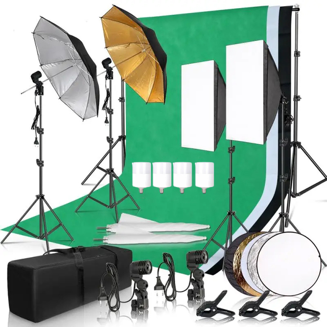 Professional Photo Studio Softbox Background Photography Lighting Kit