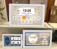 Jam Azan Digital 10 Inci Tablet Kalender Digital Muslim Jam Azan Pemutar Quran Wifi Jam Dinding Dekoratif Islami