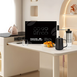 Bộ dụng cụ pha cà phê thủ công cao cấp Xi Qing, đầy đủ dụng cụ pha chế, máy xay cà phê bằng tay, ấm pha cà phê bằng thủy tinh, cân, cốc, quà tặng cho người yêu cà phê - Product Image 3