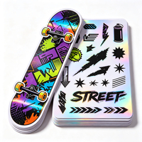 Autocollants de skateboard Haoxuan, holographiques en PVC, symboles urbains, néon, résistants à l'usure, découpés avec précision