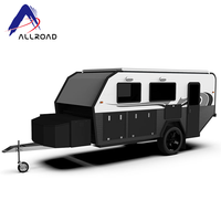 Caravane en aluminium à vendre Lotus Aud Australie Maison mobile australienne Caravane tout-terrain noire légère Remorque avec toilettes