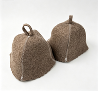 Chapeau de sauna en feutre de laine personnalisable, unisexe, uni, avec doublure visible pour une isolation thermique, accessoires de bain de sauna