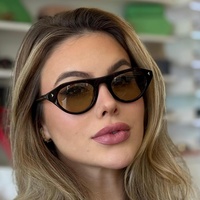 Lunettes de soleil œil-de-chat rétro écaille de tortue pour femme, tendance vintage, nouvelle collection 2026, ovales, de marque, protection oculaire