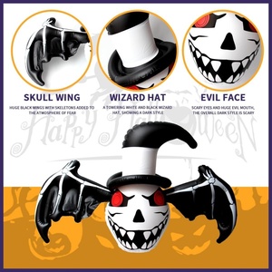 Chauve-souris gonflable en PVC pour Halloween avec ailes noires 115*70 CM pour la décoration extérieure de jardin, décoration d'événements de collecte de bonbons ou de déguisements - Product Image 3