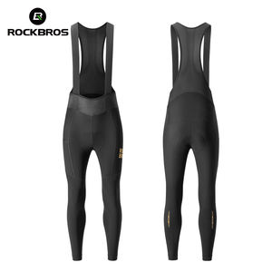 ROCKBROS Short à bretelles <span class=keywords><strong>homme</strong></span> automne/hiver chaud séchage rapide respirant doublé polaire coupe-vent sport cyclisme pantalon pour cyclisme sur route - Product Image 2