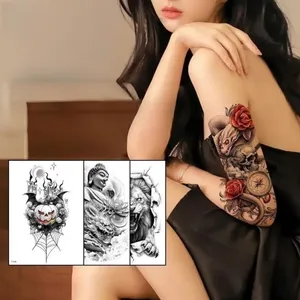 Wholesale Hot Selling Waterproof Temporary Tattoo Sticker Elephant 3D Sexy Flower Arm Tattoo Sticker for Women and Men