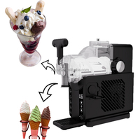 Machine à glace molle avec compresseur intégré, sans précongélation, mini machine à yogourt glacé et sorbet de comptoir, machine à cornets de glace
