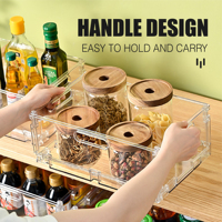 Boîte de rangement pliable avec poignée Organisateur cosmétique transparent Étagère de rangement de bureau de grande capacité Étagère de rangement de salle de bain