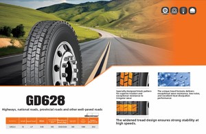 Pneu de camion lourd GD628 12R22.5 18PR L/F, pneu à motif de blocs haute stabilité pour autoroute, charge de 3550 kg - Product Image 3