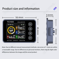 BW-TC169 6-80V 0-75A universel voiture batterie moniteur Charge décharge tension batterie capacité indicateur testeur mètre