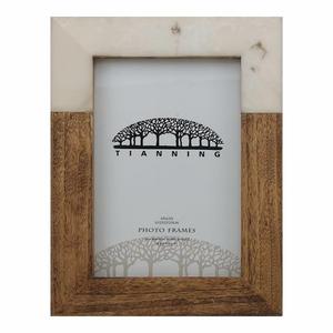 Cadre photo exquis en bois massif marron océan et incrustation de marbre bleu foncé ou <span class=keywords><strong>blanc</strong></span>, cadre photo en pierre de bois naturel <span class=keywords><strong>noir</strong></span> - Product Image 6