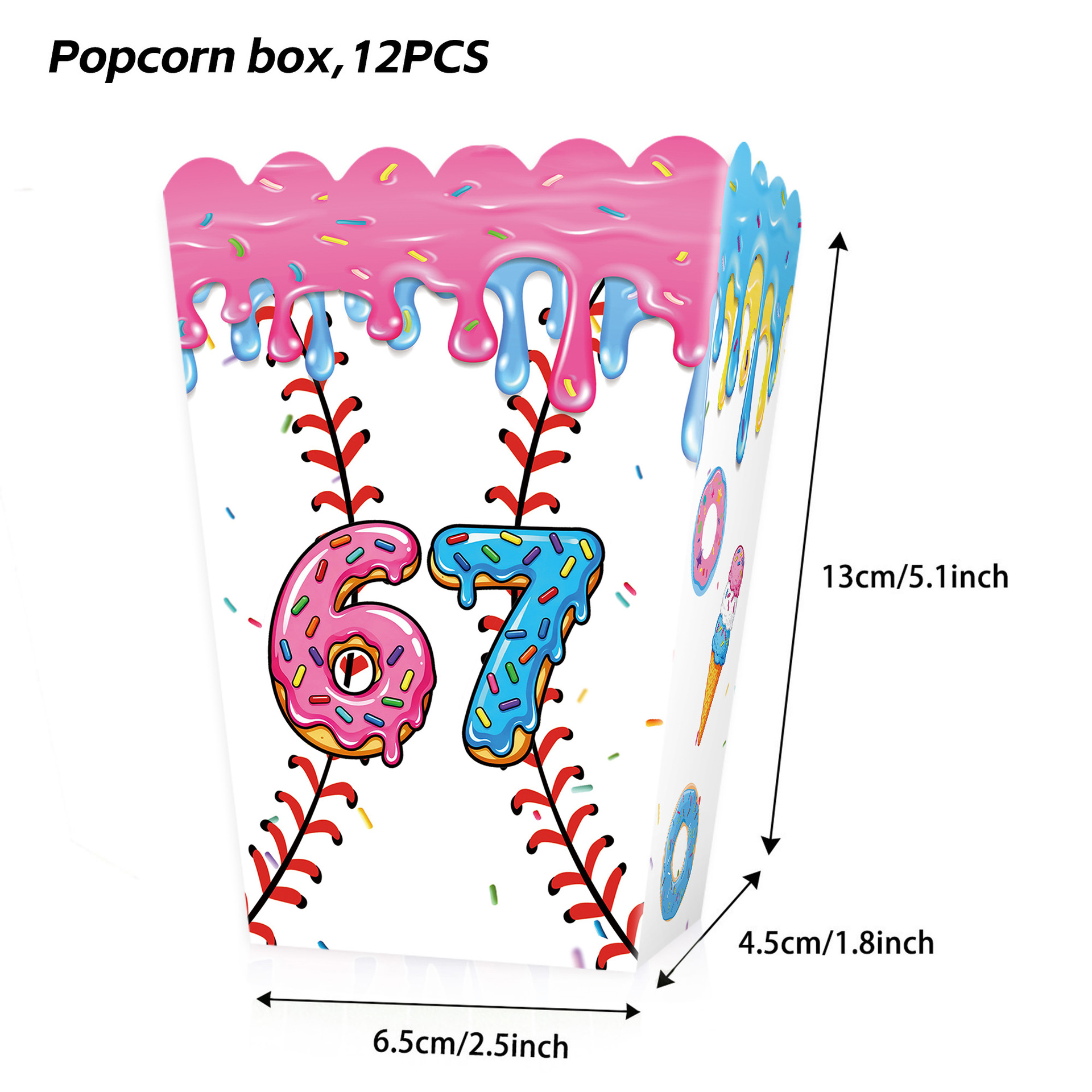 Boîte à pop-corn blanche-10pcs