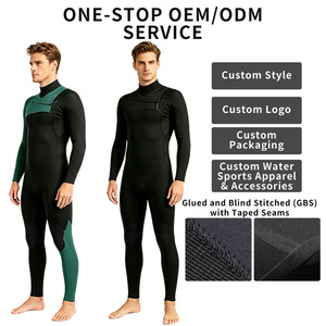 Combinaison de plongée personnalisée à haute élasticité, fermeture éclair sur la poitrine, néoprène CR SBR 3/2 mm 4/3 mm, pour la plongée en apnée et le surf, pour hommes et femmes - Product Image 3