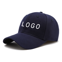 Gorra de Béisbol Azul de 6 Paneles, Ajustable, de Algodón, Unisex, Informal, Transpirable, Impermeable, con Bordado a Máquina, para Adultos