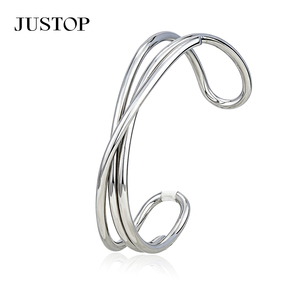 JUSTOP Stainless Steel Cuff <b>Bracelet</b> Hexagon Textured Unisex Fashion Bangle Classic Design Trendy - Product Image 4
