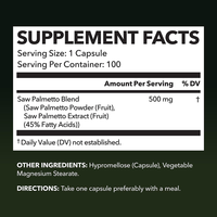 Complément alimentaire Saw Palmetto pour la santé de la prostate chez l'homme, capsules de vitamines pour les cheveux, complément alimentaire pour la santé masculine, extrait de Saw Palmetto
