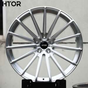 Jantes forgées multi-rayons fins HTOR 21x9.5 22x10 22x11 23x10 5x112 5x120, finition argent brossé, pour Flying Spur M760i <span class=keywords><strong>Continental</strong></span> GT V8 - Product Image 1