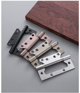 Charnière à charnière réglable en acier inoxydable noir satiné argent brossé pour porte en bois de chambre moderne - Product Image 2