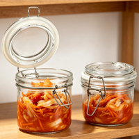 Bocaux en verre hermétiques à fermeture rapide pour le stockage des céréales et des légumes, vente en gros.