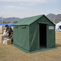Tente de glamping extérieure 2m x 3m à structure en acier, robuste, imperméable, pour camping familial safari estival, avec toile monocouche