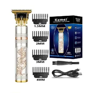 Kemei-cortadora de pelo portátil para hombre, máquina para cortar el pelo de fácil operación, KM-762 USB, impermeable, 2 en 1