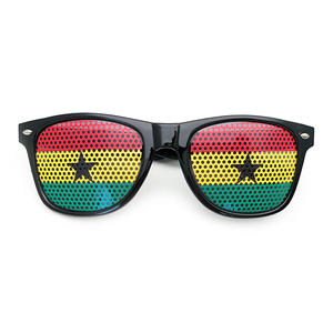 Lunettes de supporter de la Coupe du Monde de football avec drapeaux du Ghana et de la Croatie, logo personnalisé, monture multicolore, essentiel pour les fêtes - Product Image 3