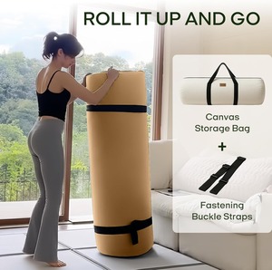 Materasso <span class=keywords><strong>Futon</strong></span> Giapponese Arrotolabile in Cotone Organico da 4 Pollici, Materasso Tatami Pieghevole per Adulti e Bambini - Product Image 4