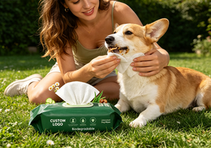 Lingettes pour animaux de compagnie avec logo personnalisé, naturelles, écologiques, biodégradables, sans alcool, non parfumées, lingettes nettoyantes pour chiens et chats - Product Image 5
