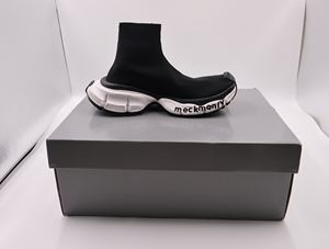 Calzado deportivo y de ocio con puntera abierta, parte superior de tejido Fly Woven, suela de goma gruesa, transpirable y amortiguadora, caña alta, color liso. - Product Image 5