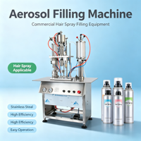 Machine de remplissage d'aérosols 3 en 1, machine automatique de remplissage et de sertissage de liquides et de gaz pour canettes aérosols