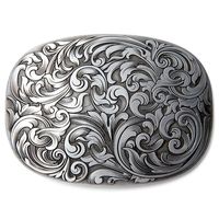 Boucles de ceinture en alliage métallique pour hommes - Logo personnalisé, argent antique, boucle à ardillon de 4 pouces