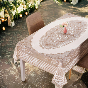 Boen PVC Khăn Trải Bàn Vàng In Phòng Khách Và Đám Cưới Đảng Bìa Bảng Vải Ngoài Trời Tiệc - Product Image 6