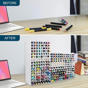 Marker <b>Storage</b> Rack 144-Hole Multi-Layer Desktop Organizer For Art Supplies <b>Drawing</b> Materials PVC Stationery Holder - Product Image 4