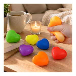 Assorted Color <b>Light</b> up Squishy Toy Heart <b>Cube</b> Squeeze Ball Soft Stress Relief Fidget Party Giveaway Set Wholesale - Product Image 6