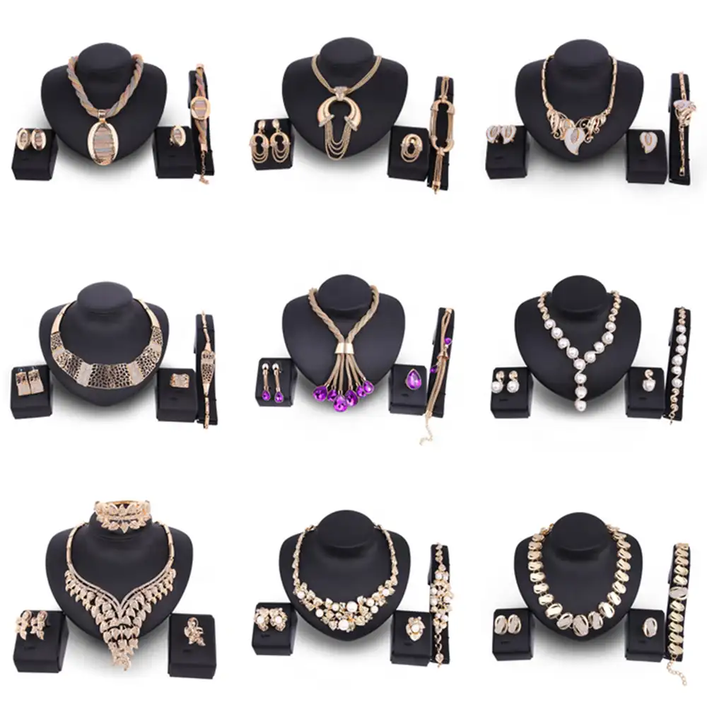 CLARMER-conjunto de joyería para mujer, chapado en oro de 18 quilates, venta al por mayor, conjunto de joyería africana nupcial barata, 2020