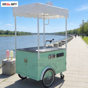 Fiberglass Electric Gelato Showcase Kiosk Popsicle <b>Freezers</b> Italian Ice Cream Display Cart - Product Image 3