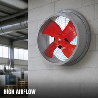 Ventilateur d'extraction axial rond de 24 pouces, extracteur d'air mural, ventilateur de conduit industriel à haut débit d'air