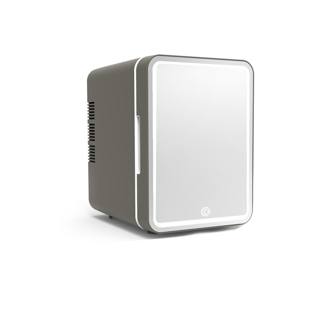 Portable 4L Mini Fridge Cooler and Warmer 12V/220V Small Car Refrigerator with Glass LED Light Mirror