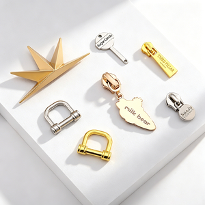 Étiquettes métalliques en alliage de zinc pour vêtements, commande minimum de 100 pièces, pour accessoires de quincaillerie de meubles - Product Image 1