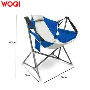 Silla plegable portátil Woqi con marco de hierro, portavasos, bolsillos laterales y almohada para playa y camping - Product Image 2