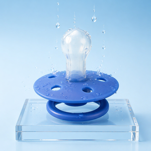 Sucette pour bébé <span class=keywords><strong>Meitai</strong></span> Advanced Cobalt Blue, motif écossais traditionnel en forme de gourde, en silicone de qualité alimentaire écologique, avec poignée et flux d'air - Product Image 3