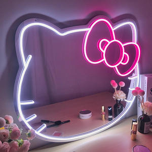 Miroir néon à LED personnalisé Anime Cat pour vanité <span class=keywords><strong>de</strong></span> <span class=keywords><strong>salle</strong></span> <span class=keywords><strong>de</strong></span> <span class=keywords><strong>bain</strong></span> Décoration murale en acrylique classée IP65 avec éclairage créatif - Product Image 3