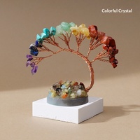 Arbre à vœux en cristal, arbre de la fortune à sept couleurs, fil de cuivre tissé à la main, plusieurs options de base, décoration de table, StrongHorse Wholesale