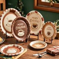 Assiettes en papier jetables prêtes à l'emploi - Blanches, pour fêtes transfrontalières, décoration de fête d'anniversaire de bébé DIY, assiettes en papier pour dîner, direct usine