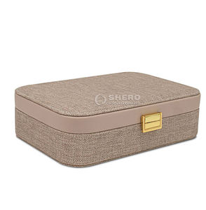 Custom Logo Linen jewelry <b>box</b> <b>Ring</b> <b>Box</b> Earring Bracelet Necklace Luxury Jewelry <b>Box</b> Packaging - Product Image 1