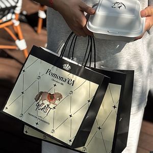 Boîtes à gâteaux et sacs à pain en papier kraft recyclable avec logo personnalisé imprimé, pour pâtisserie, biscuits, gâteaux, pizzas - Product Image 6