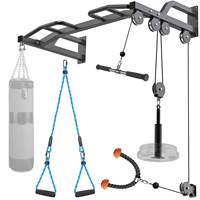 Muscleup Training Heavy Duty Wall Mounted Doorway Pull Up Bar High Pull Down Rally Sports avec système de poulie à câble multifonction