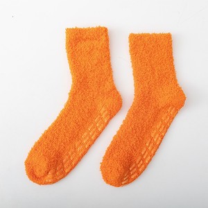 Customized Half Fluffy Solid Coral Fleece Chenille Mid Calf Slipper <strong>Socks</strong> for Winter - Product Image 5