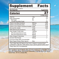 Gummies d'Oméga-3 à base d'algues pour adultes – Qualité alimentaire, soutien mémoire et cérébral, EPA, DHA, curcuma, vitamines pour les articulations et la peau