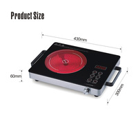 Cuisinière infrarouge électrique 280*360 2200W Double anneau noir cristal plaque bouton contrôle National cuisinière à Induction infrarouge